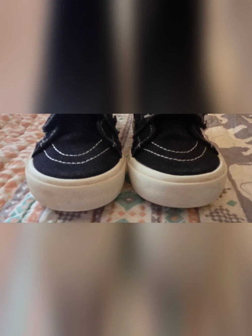 Kid's Old Navy Black Double Velcro Strap High-Top Sneakers Size 10